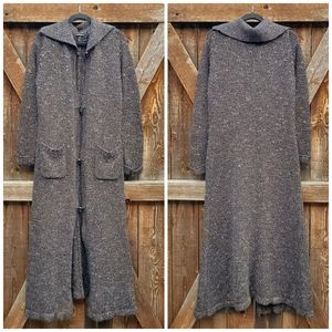 MODA International Brown Open Y2k Duster Sweater